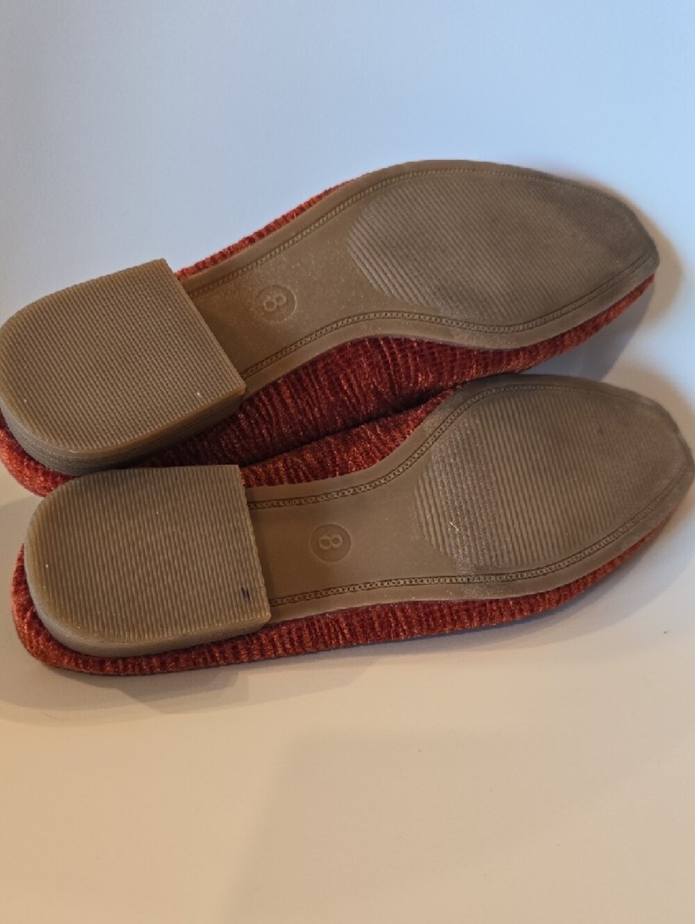 Universal Thread Angelica Mules Rust Orange Velvet Fabric Knot Bow Flats shoes - Picture 9 of 10